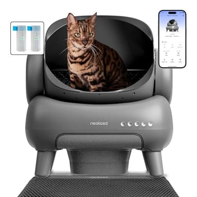 Neakasa M1 Plus Lite Self Cleaning Cat Litter Tray, Open Top Automatic Litter Box with Large Capacity & App Control, Odour-Free Design for Busy Owners & Multi-Cat Homes, Ideal for Travel