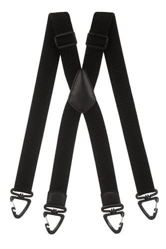 Olata Heavy Duty X-Shape Braces/Suspenders with Plastic Carabiner Clips - 4cm. Black