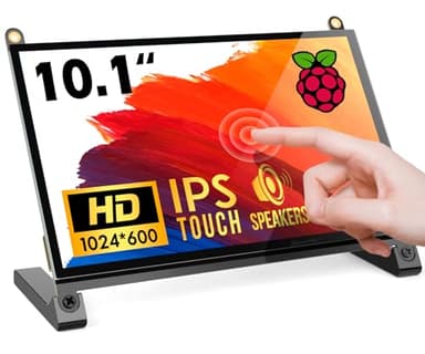 ROADOM Raspberry Pi Screen, 10.1’’ Touchscreen Monitor, IPS FHD 1024×600,Responsive and Smooth Touch,Dual Built-in Speakers,HDMI Input,Compatible with Raspberry Pi 5/4/3/Zero,Easy Assembly,Driver Free