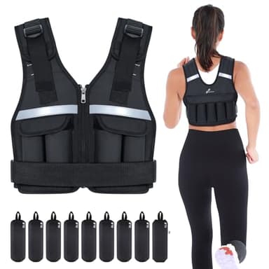 Sportneer Adjustable Weight Vest 0.9kg to 8kg, 9-in-1 Quickly Adjustable Running Vest for Men and Women, Strength Training, Calisthenics and Gym, Weight Vest