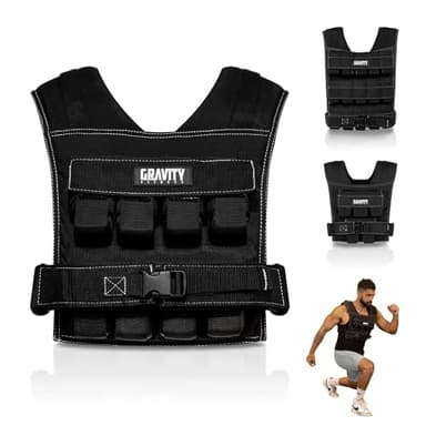 Gravity Fitness Weighted Vest for Men & Women - Adjustable Fitness Weight Vest for Workout, Running, Walking, Strength Training, & Calisthenics Training Home & Commercial Gym - 10kg / 20kg / 30kg