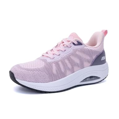 M MAGPER Plantar Fasciitis Trainers for Women Orthotic Shoes Arch Support Walking Trainers for Foot Pain Relief Pink Purple Size 5.5 UK