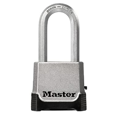 MASTER LOCK Heavy Duty Padlock, Security Level 9/10, Outdoor, Keyed or Combination, Zinc, Weatherproof, XLong Shackle