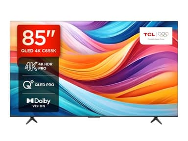 TCL 85C655K 85-inch QLED Pro Television, 4K Ultra HD, HDR Pro, Smart TV Powered by Android TV (Dolby Vision & Atmos, Motion Clarity, Hands-Free Voice Control, Compatible with Google assistant & Alexa)