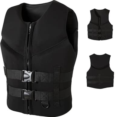 LUIVZD Swim Jacket - Neoprene Life Jacket Adult Buoyancy Aid Paddle Boarding Adjustable Float Swim Vest for Boating Kayaking Fishing Surfing Water Sports(black,L)