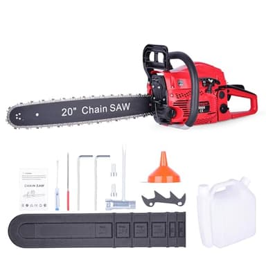 58CC Gas Chainsaw, 20 Inch Power Chain Saw, 2-Cycle Handed Petrol Chainsaws Gasoline Chainsaws Garden Tool for Cutting Trees, Wood, Outdoor Home Garden and Farm Use