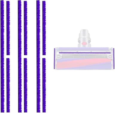 9Pcs Soft Plush Strips Replacement Vacuum Brush Roll Replacement Kit for Dyson/Shark/Bissell Vacuum Cleaner Direct Drive Rolling Roller Brush Strips with Screwdriver(1L+2S Per Set)