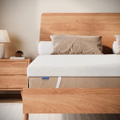 NewentorLife 7cm Mattress Topper Double Bed, Memory Foam Mattress Topper Double, Back Pressure Relieve, Breathable Washable Cover, Adjustable Straps, OEKO-TEX Certified, 100 Nights Trial