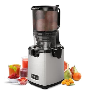 Fretta Cold Press Juicer with 135mm Wide Feed Chute,Slow Masticating Juicer Machines for Whole Fruits & Vegetables,1.8L Large Hopper,250W Quiet Motor,BPA-Free,Easy to Clean Juice Extractor for Home