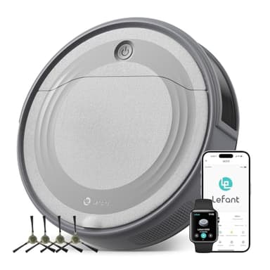 Lefant M310 Robot Vacuum Cleaner, 4500Pa Powerful Suction, Slim 7.9cm Height, 28cm Compact Size, Self-Charging, 2.4G Wi-Fi/App/Alexa Control, Ideal for Pet Hair, Hard Floors and Low-Pile Carpets