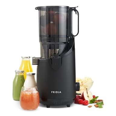 Fridja f2500 Self-Feeding Juicer Machine - Premium Whole Fruit Masticating Slow Juicer - 135mm Feeding Chute, 250W - Cold Press Juice & Nut Milk Extraction - Full-Size - Matte Black [Energy Class A++]