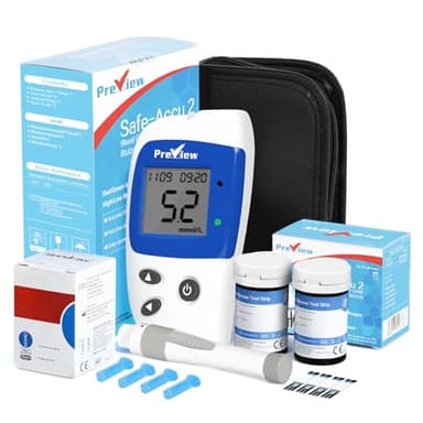 Preview Blood Sugar Monitor Kit with 50 Test Strips & Lancing Devices, Accurate Glucose Monitor for Diabetes Testing at Home