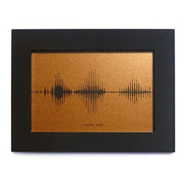 IGREAN I Love You Soundwave Art, Visible Voice Gift for 8th Wedding Anniversary him or her, Husband Present from Wife 3.5 x 5 inch Bronze Colour Valentines Day Mothers Fathers Day Gift