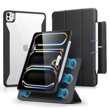 ESR for iPad Pro 11 Inch Case M5/M4, iPad Pro 11 2025/2024 Case with Pencil Holder, Removable Magnetic Cover, Vertical Stand, Fully Supports Pencil Pro and Pencil(USB-C), Rebound 360 Series, Black