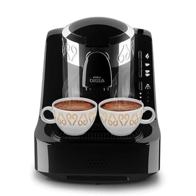 Arzum OK002B Automatic Turkish Coffee Machine, Plastic, 710 W, 800 milliliters, Black/Silver