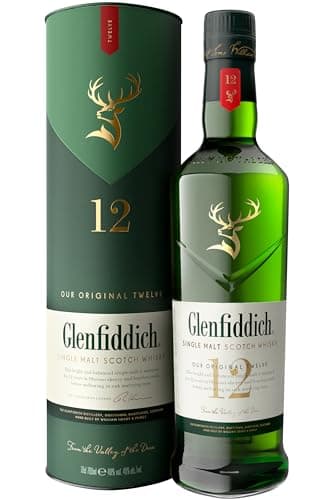 GLENFIDDICH 12 Year Old Single Malt Scotch Whisky - Bold Balance - Fresh Pear, Subtle Oak - Matured in Oloroso Sherry & Bourbon Casks - Product Of Scotland - 40% ABV - 70 cl, Packaging May Vary