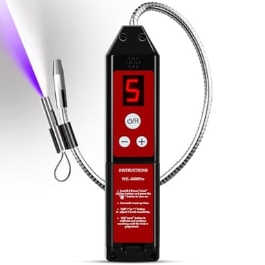 Refrigerant Leak Detector with LED Light, WJL-6000PRO Halogen Leak Detector Freon Gas Leakage Tester HVAC Air Condition R22 R410A R134A R1234YF CFCs HCFCs HFCs Indicator Freon Sniffer (WJL-6000PRO UV)