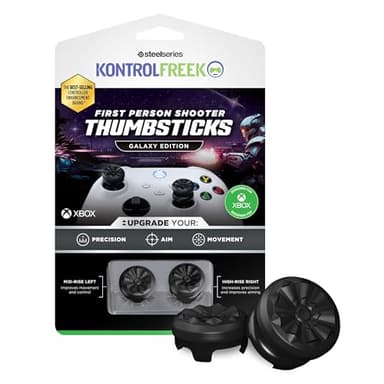 KontrolFreek FPS Freek Galaxy Black Xbox Thumb Grips | Performance Thumbsticks for Xbox Series X|S & Xbox One Controller | Stick Extenders for Precision & Aim | 1 High-Rise, 1 Mid-Rise