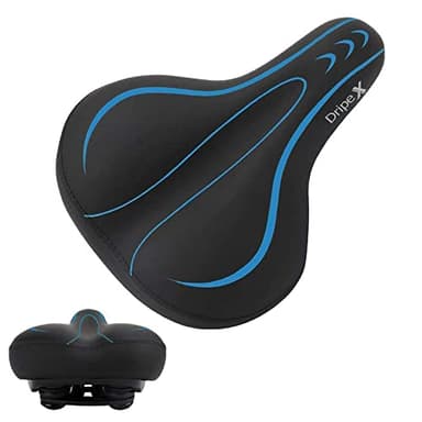 Dripex Gel Bike Seat - Comfort Universal Cycle Saddle Wide Cushion Pad Waterproof for Women Men - Fits MTB/Road/Spinning Exercise Bikes
