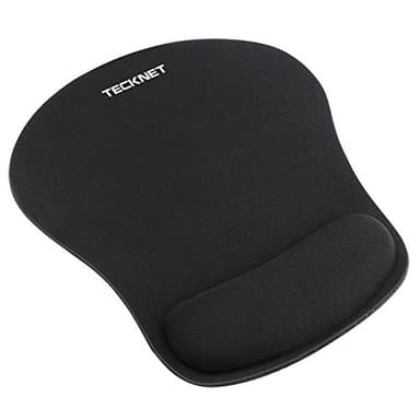 TECKNET Mouse Mat Wrist Support, Ergonomic Mouse Mat with Memory Foam, Mice Pad with Anti-slip Rubber Base, Waterproof Surface Mouse Pad for Computer, Laptop, Office, Home and Travel, Black