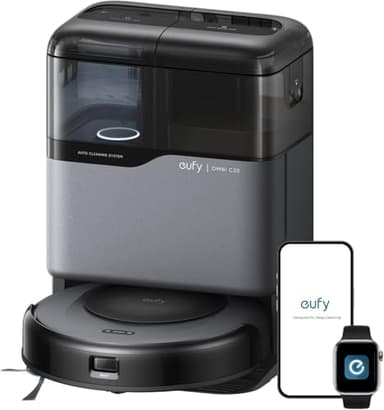 eufy Omni C20, Robot Vacuum Cleaner with Mop, All-in-One Station,7,000 Pa Suction, Ultra-Slim, Auto Emptying, Washing and Drying for Hands-Free Cleaning, Mop Lifting and Carpet Detection (Upgraded)
