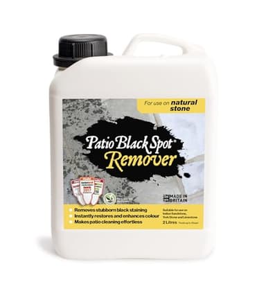 Patio Black Spot Remover Patio Cleaner for Natural Stone - Indian Sandstone, Limestone, Yorkstone - Stubborn Black Stains, Green Stains, Restore Natural Colour - Biodegradable - 2 L