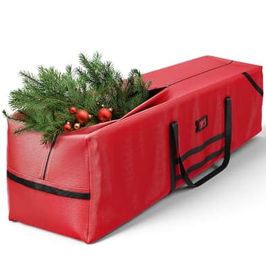 YITAHOME Christmas Tree Storage Bag, Suitable for Artificial Christmas Trees with a Height of up to 7.5 ft, Durable, Waterproof with Sturdy Handles and Zip, Red