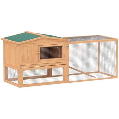 Pawhut 2 Floor Wooden Rabbit Hutch House Bunny Coop Outdoor Garden Backyard