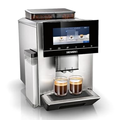 SIEMENS EQ900 Fully Automatic Bean to Cup Coffee Machine, 6.8" Touch Screen Display, Cup Warmer, dualBean System, baristaMode, beanIdent System, 30+ Beverages with Home Connect, TQ907GB3