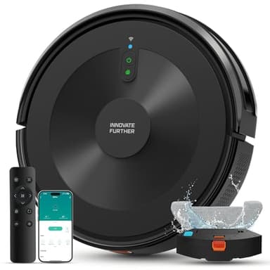 Deenkee Robot Vacuum 4000Pa Strong Suction, 7.8cm Ultra-Slim Robot Vacuum Cleaner with Mop & Wifi/APP/Alexa Control & Smart Navigation & Schedule, Self-Charging Clean Robot Vacuum and Mop (Ink Black)