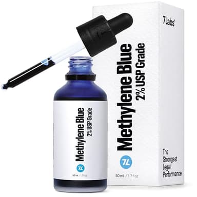 Methylene Blue 2% Solution - Pharmaceutical USP Grade Purity 99.99%, No Formaldehyde Formula with Child Resistant Dropper - 50 mL (1.7 fl. oz.)