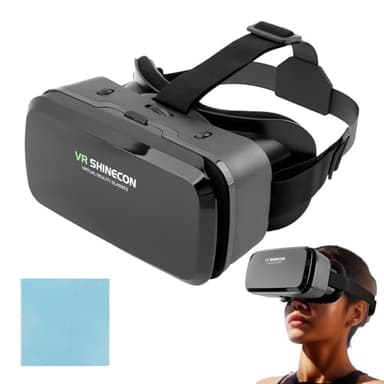 VR Headset 3D VR Glasses, Universal Virtual Reality Goggles for Kids & Adults, Adjustable Distance Eye Protection, Virtual Reality Helmet for Movies,TV & Video Games