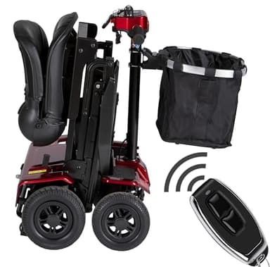 Falcon Auto Folding Mobility Scooter with Remote Control and Lithium Battery - Green Power (10 Miles Removable Lithium Battery)