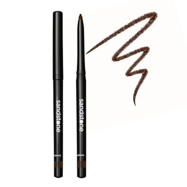 Sandstone Scandinavia Waterproof Eyeliner Pencil Brown - Long-Lasting Gel Eye Liner for Sensitive Eyes - Hypoallergenic & Smudge-Proof - Fragrance-Free, Vegan & Allergy Tested