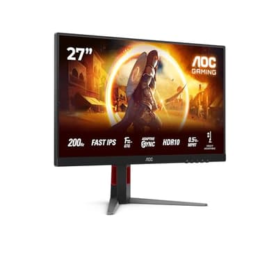 AOC 27G4HA - 27 inch Full HD Gaming Monitor, Fast IPS, 200Hz, 1 ms, G-Sync comp, HDR10, Height Adjust (1920x1080, 2x HDMI 2.0, 1x DisplayPort 1.4)