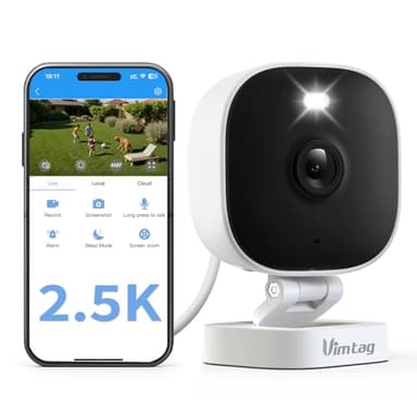 Vimtag 2.5K 4MP Outdoor Security Camera Wired, CCTV Camera Systems WiFi w/Color Night Vision for Home, Pet, Baby, Nanny, IP65, Motion Detection, 2-Way Audio, Siren, 24/7 Recording, Works with Alexa
