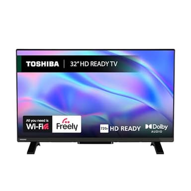 Toshiba 32" WV2553DB HD Ready Smart VIDAA TV, HDR, Freely, Disney plus, Prime Video, Netflix, Dolby Audio, Works with Alexa, Works with Google Assistant, VIDAA Voice 2025