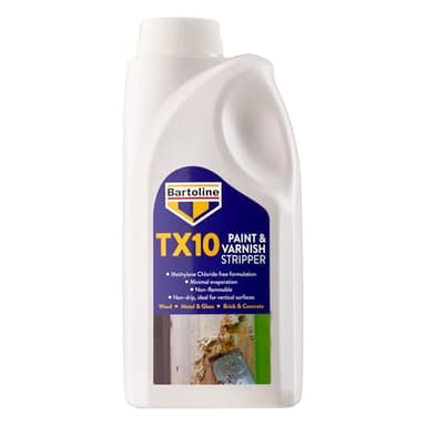 Bartoline TX10 Paint and Varnish Stripper 1L – Extra Strong, Non-Caustic Paint Remover for Wood, Metal & More