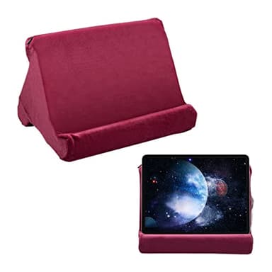 Mcbazel Tablet Pillow Stand for IPad Cushion Stand, Soft Multi-Angle Phone Pillow Lap Holder for Tablet/iPad/E-Reader - Dark Wine Red