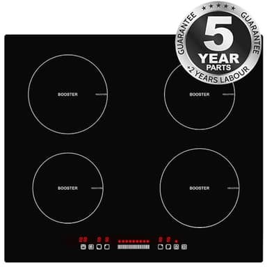 Panana Induction Hob 4 Burners, 2800W Plug in Electric Hobs with Flexible Zone for BBQ, 60cm Built-in Induction Cooker with 9 Power Levels Setting, Pause Function, Timer, Child-safety Lock, No Plug