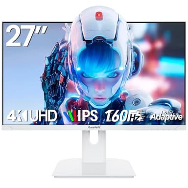 Gawfolk 27 inch 4K Gaming Monitor, UHD 3840 x 2160p 160HZ, White PC Computer Monitors IPS Screen for Home & Office, Support HDMI 2.1, DP 1.4