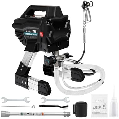 Stand Airless Paint Sprayer, 7/8HP 650W High Efficiency Airless Sprayer, 0.24GPM 2900PSI Electric Paint Machine with Extension Rod and Cleaning Kits for Interior Exterior Furniture Fence Home