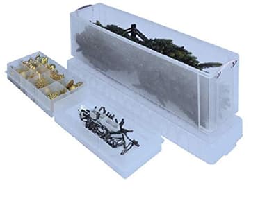Really Useful Box Christmas Set 77 Litre Storage Box 1201 x 270 x 355 mm (Ideal for Christmas Trees) + Bauble & Fairy Light Inserts