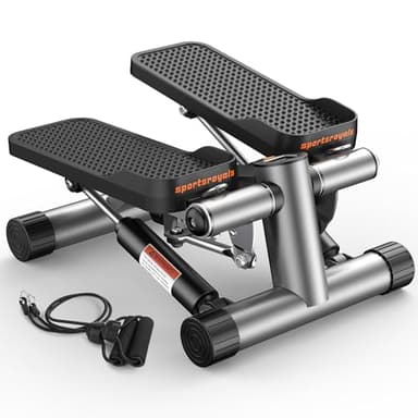 Sportsroyals Stair Stepper for Exercises-Twist Stepper with Resistance Bands and 150 kg Weight Capacity