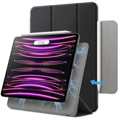 JETech Magnetic Case ONLY for iPad Pro 11 Inch (2022/2021/2020/2018 Model), and iPad Air 5/4 (10.9-inch 2022/2020), Support Pencil 2nd Gen Charging, Magnetic Attachment (Black)