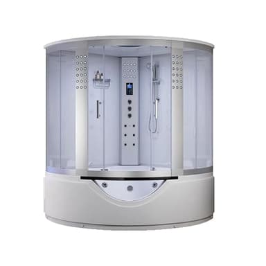 Vidalux Kingston Luxury Corner Steam Shower & Airspa Whirlpool Bath - White, 1500 x 1500 x 2250mm - Quadrant Shape, Built-in DAB Radio with Speaker System - 5 Years Warranty