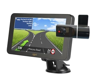 Aguri Motorhome & Caravan RV760 motorhome and caravan sat nav with remote high definition dash cam and 32GB SD card bundle with 7" LCD, built-in Wi-Fi and full UK & European mapping