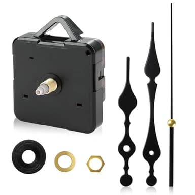 BNXF 1 Pcs Clock Mechanisms Battery Powered,Silent Quartz ClockMechanism Movement Kits,High Torque ClockMovement Replacement Mechanism,ClockMechanisms Silent Quartz Clock or Repair Home Office(Black)