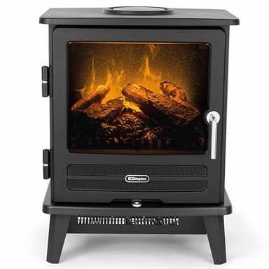 Dimplex Willowbrook Optimyst Water Vapour Electric Stove Fire, Real Flame Effect, Black Fireplace, Log Fuel Bed, 1000W/2000W Fan Heater, Adjustable Thermostat, Remote Control
