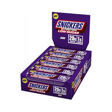 Snickers Hi‑Protein Bars – Dark Chocolate, 20g Protein, Only 1g Sugar, 12×57g Multipack – Low Sugar High Protein Snack